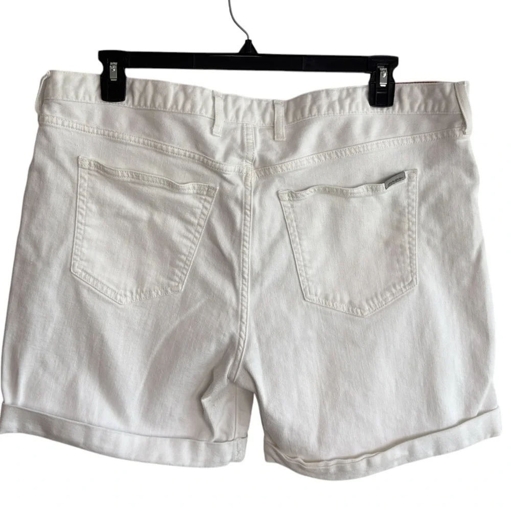 Eddie Bauer White Denim Boyfriend Shorts Plus Size 18 Stretch Denim Bermuda